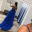 Royal Blue Sweetheart A-line Backless Tulle Long Dresses, FC7045