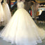 Cheap Popular Stunning Ivory Lace Top A-line Wedding Dresses, Bridal Gown, WD0017