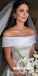 Charming Off Shoulder Satin Backless A-line Honest Wedding Dresses, FC2154