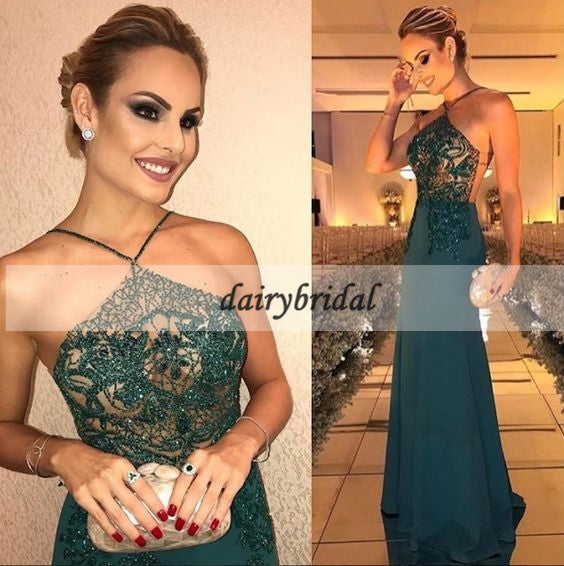 Sexy See-Through Backless Prom Dress, Mermaid Beaded Prom Dress, D232