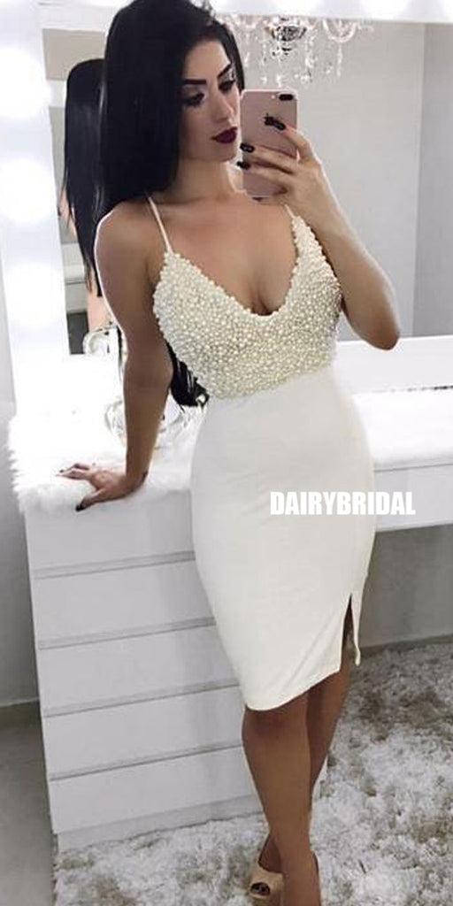 Luxury Beaded Mermaid Backless Homecoming Dress, FC2568