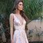 Sexy Deep V-Neck Prom Dress, Sleeveless Tulle Sequin V-Back Prom Dress, D256