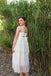 Simple Design Ivory Lace Spaghetti Junior Bridesmaid Dresses, Cheap Flower Girl Dresses,  FG040