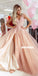 Elegant A-line Tulle V-neck Sleeveless Applique Prom Dress, FC3827