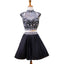 Short Homecoming Dress, Chiffon Homecoming Dress, Two Pieces Homecoming Dress, Beading Junior School Dress, Sleeveless Homecoming Dress, Rhinestone Homecoming Dress, LB0382