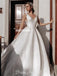 Sparkly A-line V-neck Backless Tulle Sleeveless Wedding Dresses, FC3916