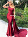 Sexy Mermaid Backless One Shoulder Prom Dresses, FC4299