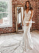 Stunning Mermaid Lace Sexy V-neck Sleeveless V-back Wedding Dresses, FC4358