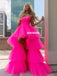 Stunning A-line Tulle High-low Backless Straight Neckline Prom Dresses, FC4360