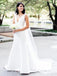 Elegant Mermaid Satin Backless V-neck Long Wedding Dress, FC4576