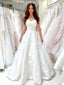 Honest A-line Satin Sweetheart Backless Lace Applique Wedding Dress, FC5097