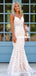 Stunning Mermaid Spaghetti Straps Lace Prom Dress, FC5287