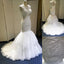 White Mermaid Open Back Lace Up Charming Beaded Long Wedding Bridal Dresses, WG625