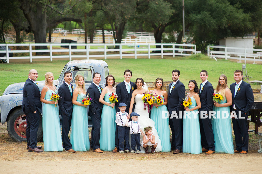 Sweet Heart Tulle Bridesmaid Dress, A-Line Cheapest Spaghetti Straps Bridesmaid Dress, D648