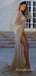 Charming Long Sleeves Mermaid Sparkle Sequin Mermaid Slit Prom Dresses, FC6542