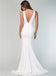 Honest White V-neck Sleeveless Mermaid Backless Bridesmaid Dress, FC2497