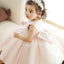 Pink Satin Flower Girl Dresses, A-Line Beaded Popular Little Girl Dresses, D1178