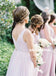 Pink Mismatched A-Line Bridesmaid Dress, Elegant Chiffon Bridesmaid Dress, D949