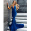 Halter Backless Mermaid Sleeveless Jersey Prom Dresses, FC1934