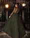 Honest Long Sleeve A-line Tulle Floor-length Prom Dresses, FC6324