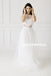 Vintage Two Pieces Cap Sleeve Lace Top White Lace Long A-Line Tulle Backless Wedding Dresses, D840