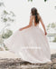 Sexy Deep V-Neck Tulle Wedding Dress, A-Line Backless Applique Wedding Dress, D962