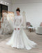 Stunning Mermaid Lace Long Sleeves Wedding Dress with a Detachable Train, FC4945